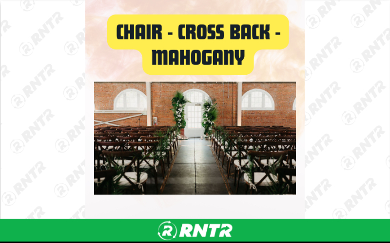 Generic Cross Back Chair Mahogany - Elegant Wooden Dining & Event Seating – For rent in san-marcos, california – aras party rentals | RNTR.com – Image 1