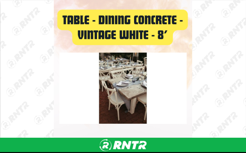 Generic Dining Concrete Table - Rectangular Event Table 8ft – For rent in san-marcos, california – aras party rentals | RNTR.com – Image 1