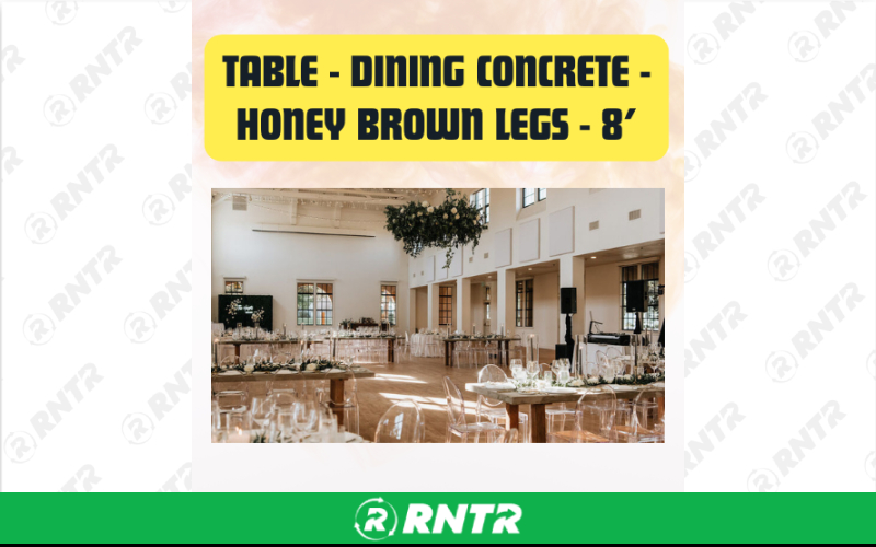 Generic Dining Concrete Table - Rectangular Event Table 8ft – For rent in San Marcos, California – aras party rentals | RNTR.com – Image 2 of 3