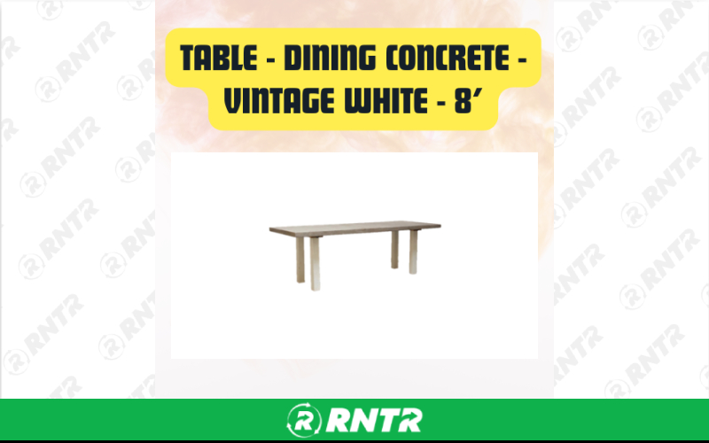 Generic Dining Concrete Table - Rectangular Event Table 8ft – For rent in San Marcos, California – aras party rentals | RNTR.com – Image 3 of 3