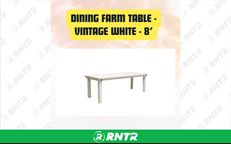 Generic Farm Dining Table - Seats 8-10 Guests 8' – For rent in san-marcos, california – aras party rentals | RNTR.com – Image 1