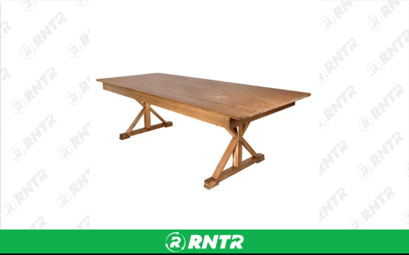 Generic Farm Table (8 ft.) – For rent in san-marcos, california – aras party rentals | RNTR.com – Image 1