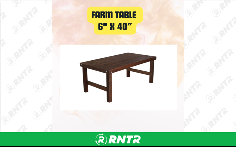 Generic Farm Table Rental 6 x 40 – For rent in san-marcos, california – aras party rentals | RNTR.com – Image 1