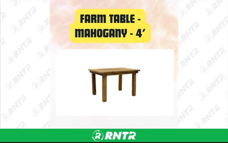 Generic Farm Table - Rustic Wooden Welcome & Gift Table 4 ft – For rent in San Marcos, California – aras party rentals | RNTR.com – Image 2 of 3