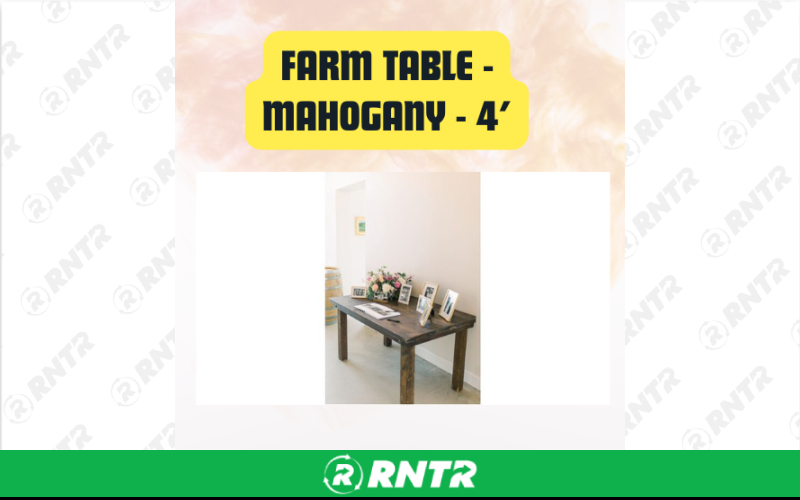 Generic Farm Table - Rustic Wooden Welcome & Gift Table 4 ft – For rent in San Marcos, California – aras party rentals | RNTR.com – Image 3 of 3