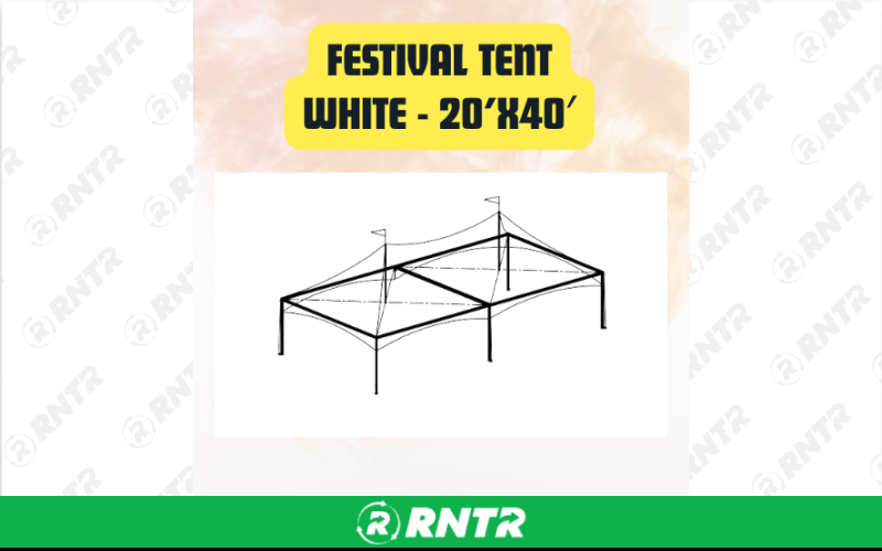 Generic Festival Tent White for Weddings -  Parties & Outdoor Events 20ftX40ft – For rent in san-marcos, california – aras party rentals | RNTR.com – Image 1