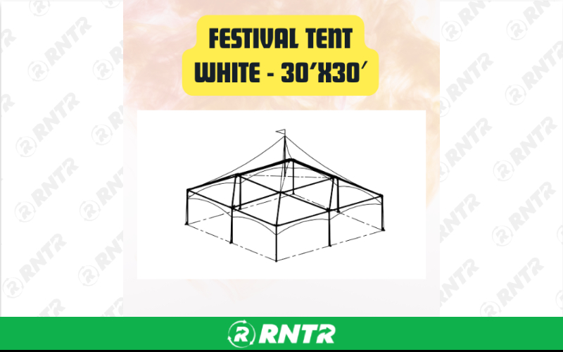 Generic Festival Tent White for Weddings - Parties & Outdoor Events 30ftX30ft – For rent in san-marcos, california – aras party rentals | RNTR.com – Image 1