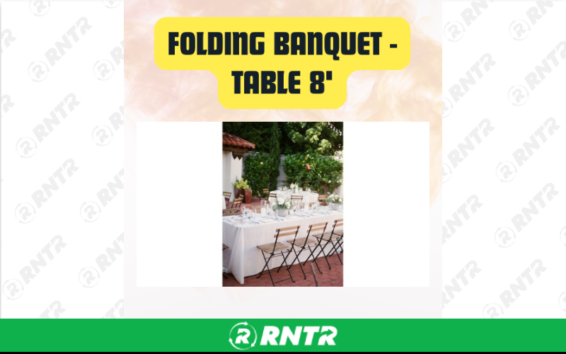 Generic Folding Banquet Table Rectangle - 8 – For rent in san-marcos, california – aras party rentals | RNTR.com – Image 1