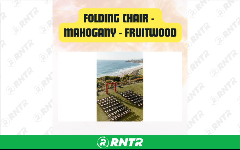 Generic Folding Chair Fruitwood - Mahogany Padded Folding Chair – For rent in san-marcos, california – aras party rentals | RNTR.com – Image 1