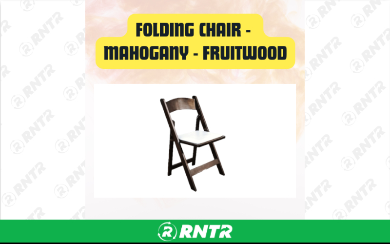 Generic Folding Chair Fruitwood - Mahogany Padded Folding Chair – For rent in San Marcos, California – aras party rentals | RNTR.com – Image 2 of 3