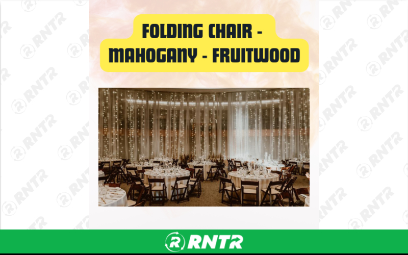 Generic Folding Chair Fruitwood - Mahogany Padded Folding Chair – For rent in San Marcos, California – aras party rentals | RNTR.com – Image 3 of 3