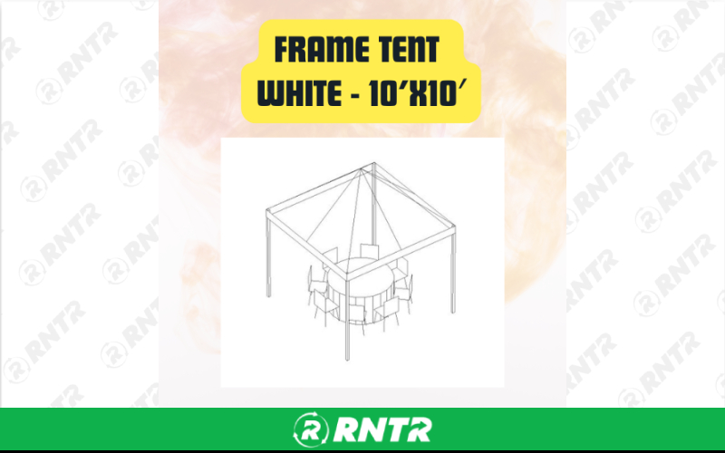 Generic Frame Tent White - Durable Outdoor Event Canopy 10x10 – For rent in san-marcos, california – aras party rentals | RNTR.com – Image 1