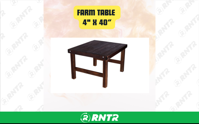 Generic Fruitwood Farm Table 4' x 40 – For rent in san-marcos, california – aras party rentals | RNTR.com – Image 1