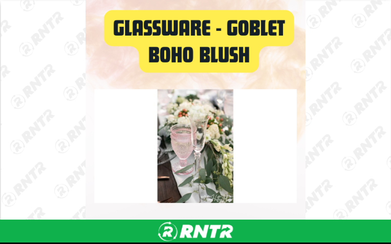 Generic Glassware Boho Blush Glass Goblet – For rent in San Marcos, California – aras party rentals | RNTR.com – Image 3 of 3