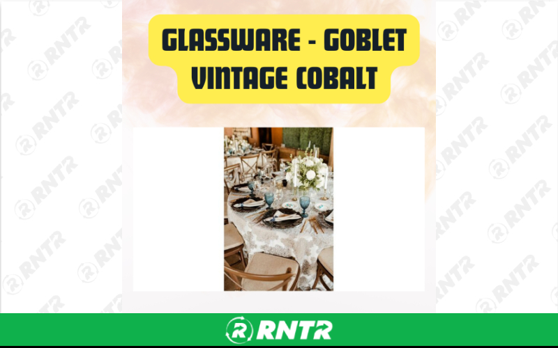 Generic Glassware Boho Plum Blue Glass Goblet – For rent in San Marcos, California – aras party rentals | RNTR.com – Image 3 of 3
