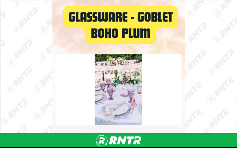 Generic Glassware Boho Plum Goblet – For rent in San Marcos, California – aras party rentals | RNTR.com – Image 2 of 3