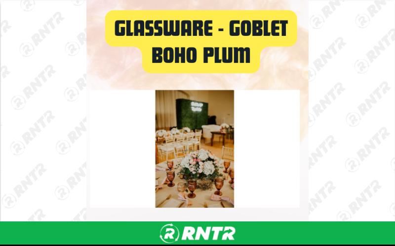 Generic Glassware Boho Plum Goblet – For rent in San Marcos, California – aras party rentals | RNTR.com – Image 3 of 3