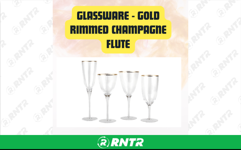 Generic Glassware Gold Rimmed Champagne Flute – For rent in san-marcos, california – aras party rentals | RNTR.com – Image 1