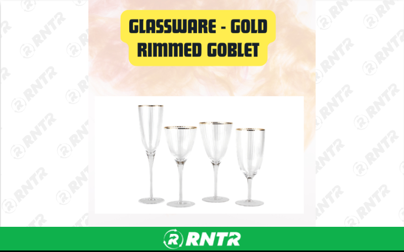 Generic Glassware Gold Rimmed Goblet – For rent in san-marcos, california – aras party rentals | RNTR.com – Image 1