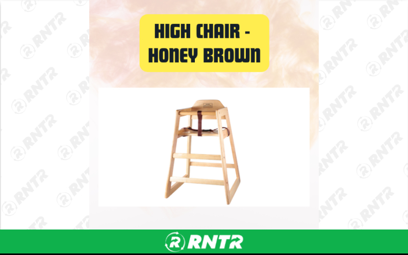 Generic High Chair Rental - Honey Brown & Mahogany Event Seating – For rent in san-marcos, california – aras party rentals | RNTR.com – Image 1