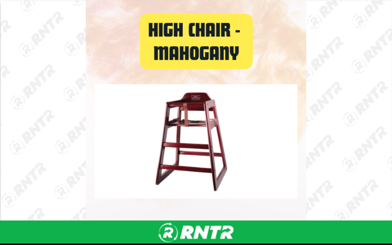 Generic High Chair Rental - Honey Brown & Mahogany Event Seating – For rent in San Marcos, California – aras party rentals | RNTR.com – Image 2 of 2