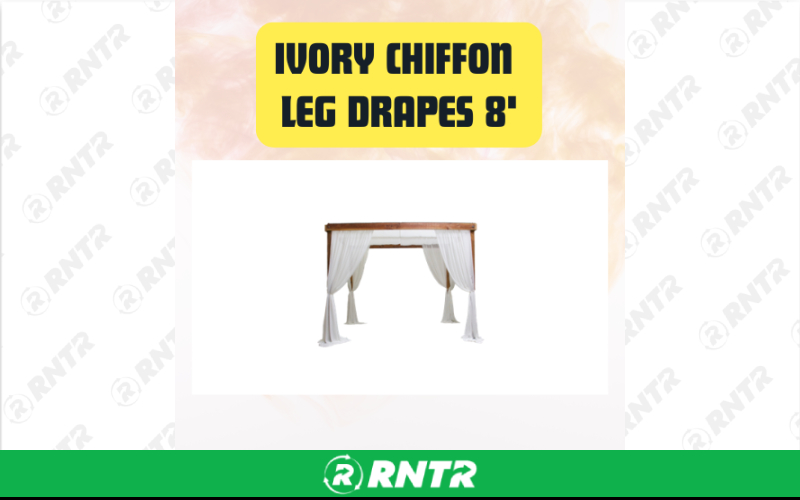 Generic Ivory Chiffon Leg Drapes for Event Tents & Backdrops - 8' – For rent in san-marcos, california – aras party rentals | RNTR.com – Image 1