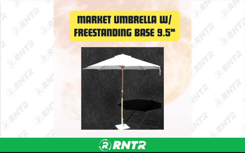 Generic Ivory Market Umbrella with Freestanding Base 9.5 – For rent in san-marcos, california – aras party rentals | RNTR.com – Image 1