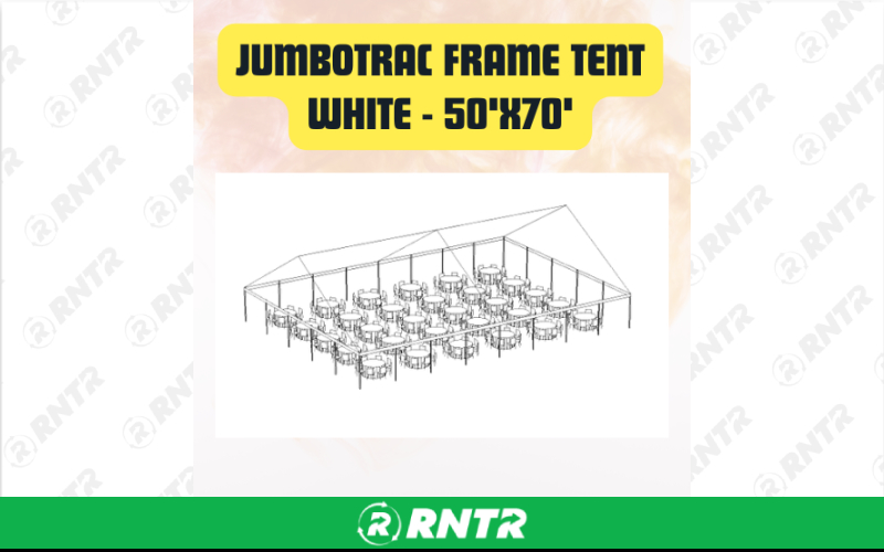 Generic JumboTrac Frame Tent White - Commercial Event & Wedding Tent 50'X70' – For rent in san-marcos, california – aras party rentals | RNTR.com – Image 1