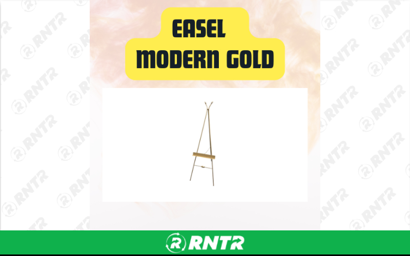 Generic Modern Metal Display Easel Stand - Gold – For rent in San Marcos, California – aras party rentals | RNTR.com – Image 2 of 2