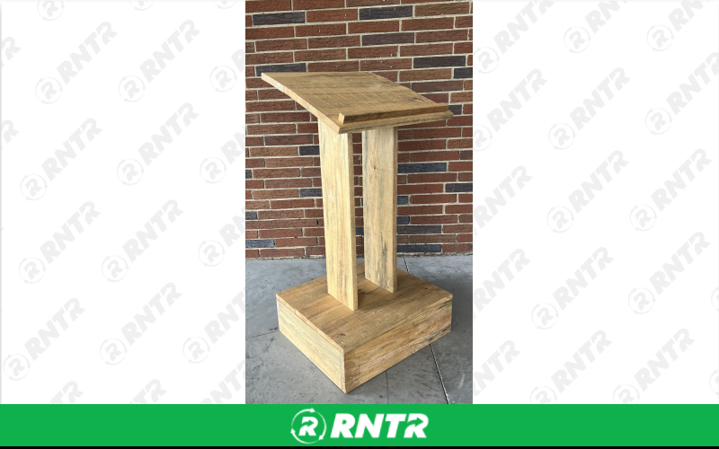 Generic Natural Wood Podium – For rent in north-augusta, south-carolina – iParty Event Rentals  | RNTR.com – Image 1