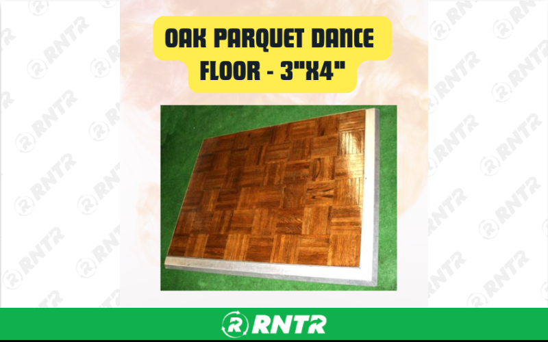 Generic Oak Parquet Dance Floor Rental - Elegant Modular Event Flooring 3x4 – For rent in san-marcos, california – aras party rentals | RNTR.com – Image 1