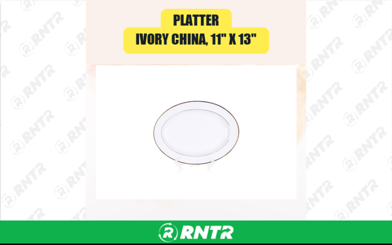 Generic Platter -  Ivory China -  11 X 13 – For rent in san-marcos, california – aras party rentals | RNTR.com – Image 1