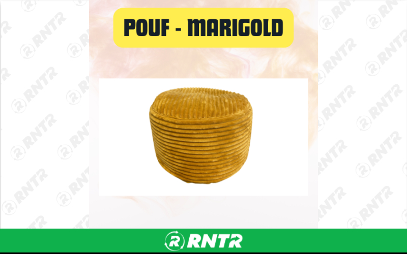 Generic Pouf - Marigold Yellow Velvet – For rent in san-marcos, california – aras party rentals | RNTR.com – Image 1