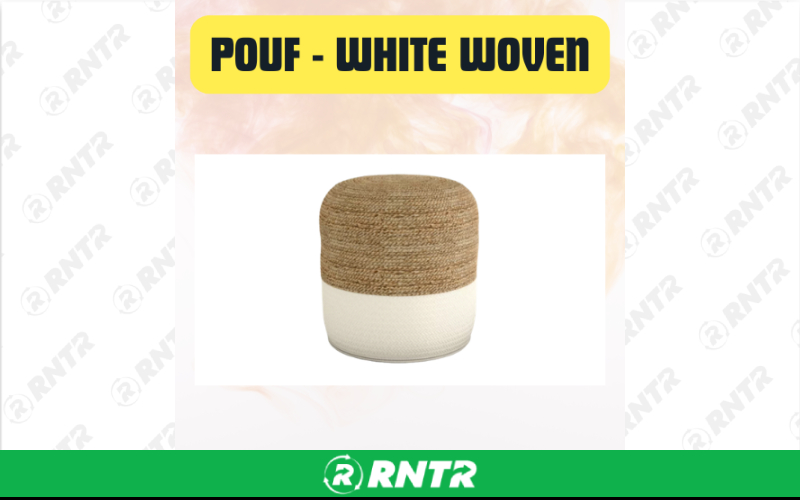 Generic Pouf White Woven – For rent in san-marcos, california – aras party rentals | RNTR.com – Image 1
