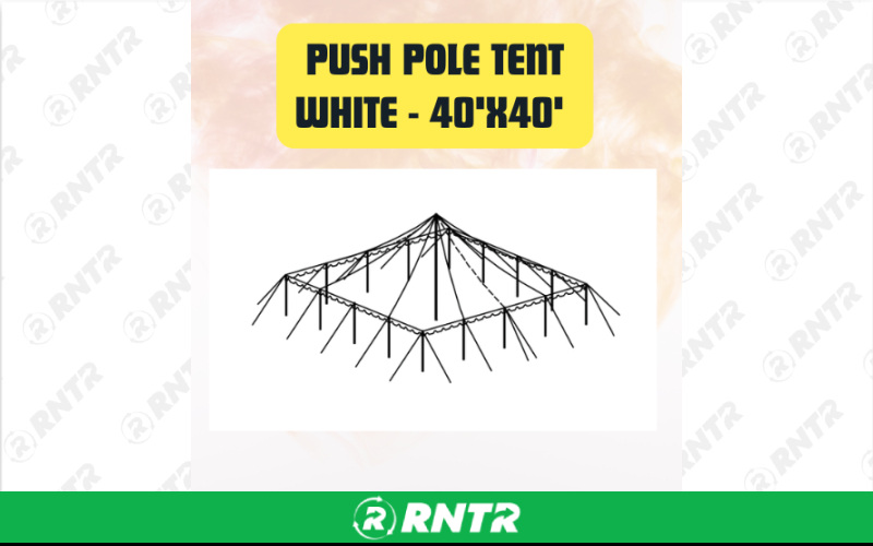 Generic Push Pole Tent White - Elegant Event Tent 40ftx40ft – For rent in san-marcos, california – aras party rentals | RNTR.com – Image 1
