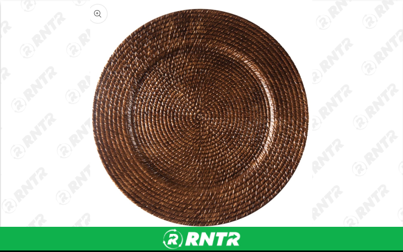 Generic Rattan Charger – For rent in north-augusta, south-carolina – iParty Event Rentals  | RNTR.com – Image 1