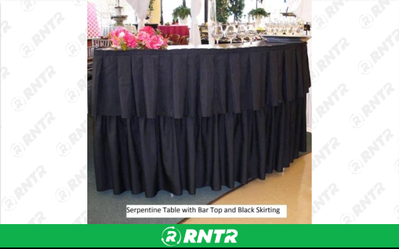 Generic Serpentine Bar/Riser with Skirt – For rent in North Augusta, South Carolina – iParty Event Rentals  | RNTR.com – Image 2 of 2