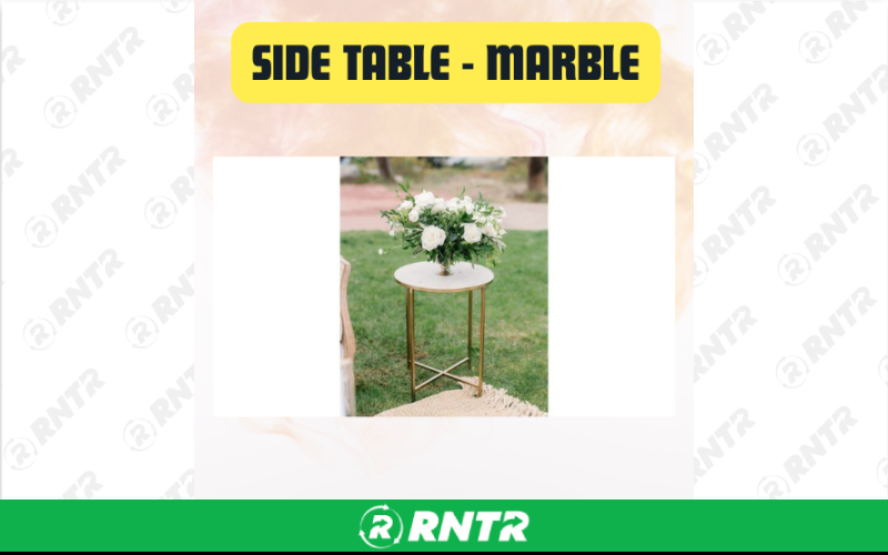 Generic Side Table Marble Round Metal 22 – For rent in san-marcos, california – aras party rentals | RNTR.com – Image 1