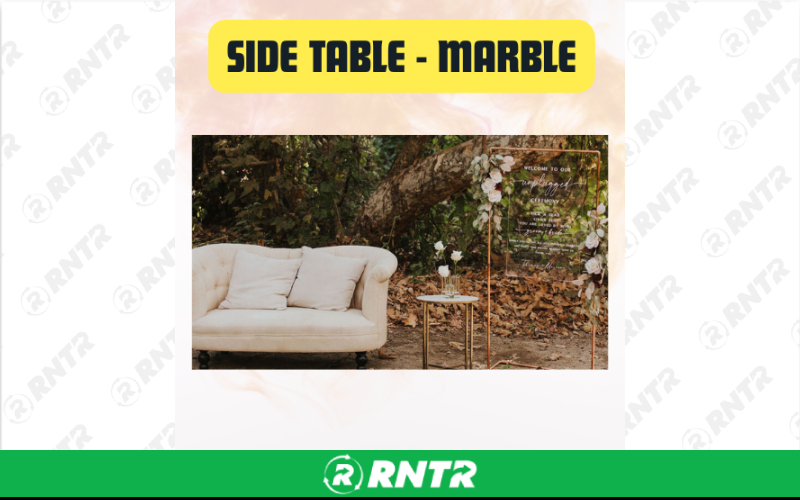 Generic Side Table Marble Round Metal 22 – For rent in San Marcos, California – aras party rentals | RNTR.com – Image 2 of 3