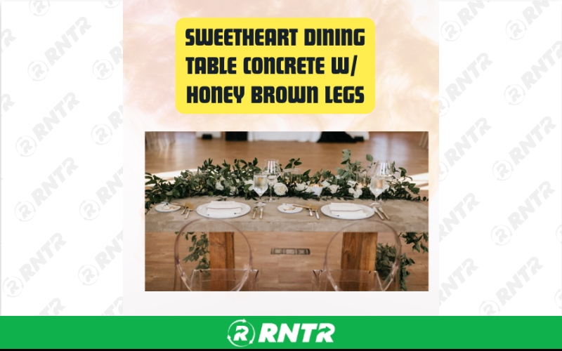 Generic Sweetheart Dining Table - Concrete Top | Rustic Event Table 5ft – For rent in San Marcos, California – aras party rentals | RNTR.com – Image 2 of 3