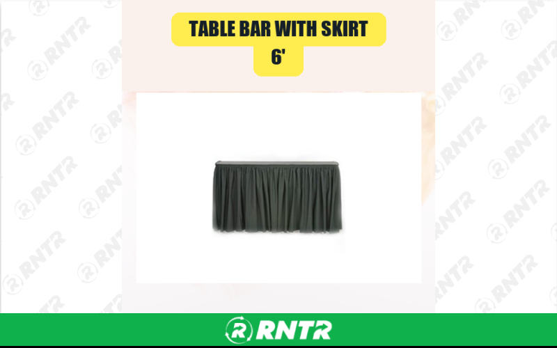 Generic Table Bar with Skirt -  6' – For rent in san-marcos, california – aras party rentals | RNTR.com – Image 1