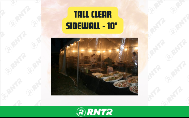 Generic Tall Clear Tent Sidewall - Per Foot Rental 10ft – For rent in san-marcos, california – aras party rentals | RNTR.com – Image 1