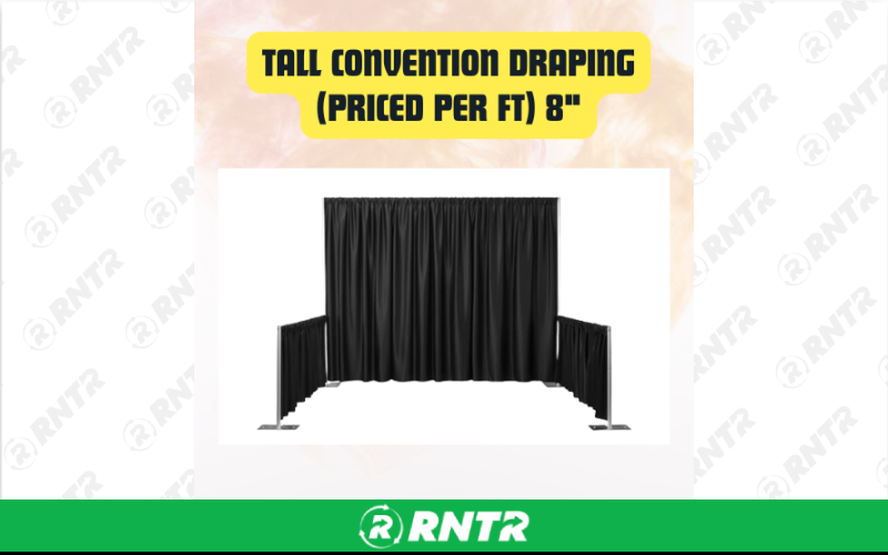 Generic Tall Convention Draping (Per Linear Foot) - White - 8' – For rent in san-marcos, california – aras party rentals | RNTR.com – Image 1