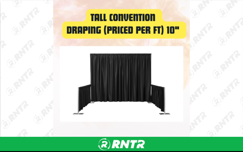 Generic Tall Convention Draping (priced per ft) Indoor Event Backdrop with Sound System Included 10ft – For rent in san-marcos, california – aras party rentals | RNTR.com – Image 1