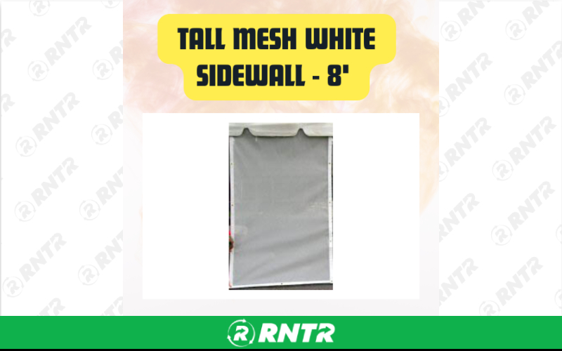 Generic Tall Mesh White Sidewall for Tent 8ft – For rent in san-marcos, california – aras party rentals | RNTR.com – Image 1