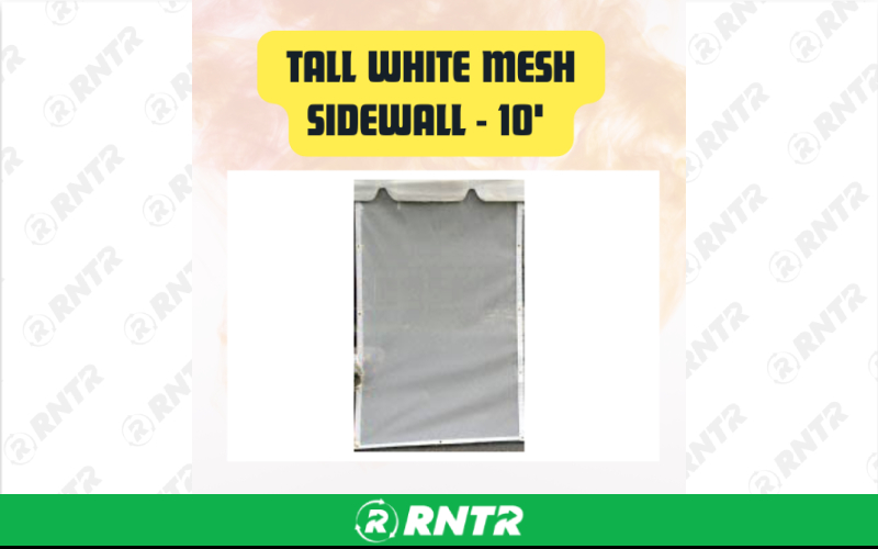 Generic Tall White Mesh Sidewall - Per Foot Rental - Event Tent Side Panel 10' – For rent in san-marcos, california – aras party rentals | RNTR.com – Image 1
