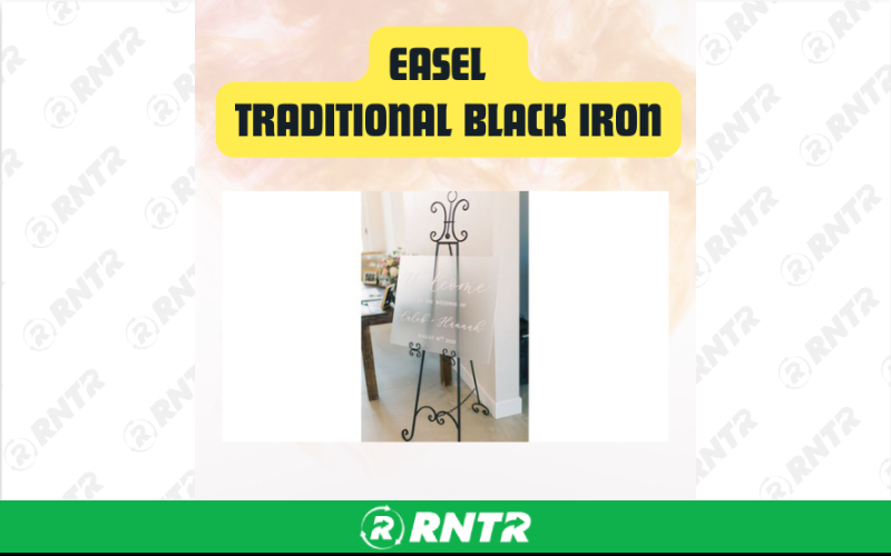 Generic Traditional Black Iron Easel Stand – For rent in san-marcos, california – aras party rentals | RNTR.com – Image 1