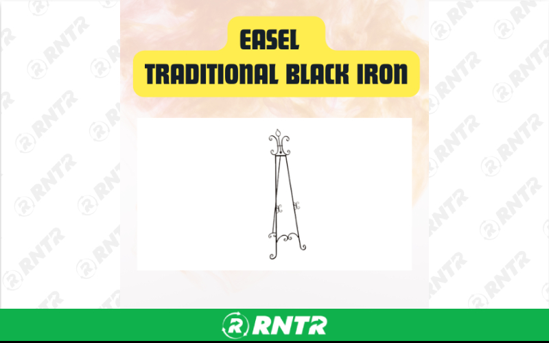 Generic Traditional Black Iron Easel Stand – For rent in San Marcos, California – aras party rentals | RNTR.com – Image 2 of 3