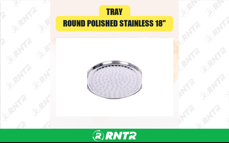 Generic Tray -  Round Polished Stainless 18 – For rent in san-marcos, california – aras party rentals | RNTR.com – Image 1