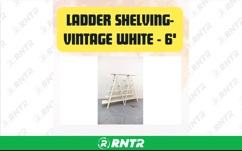 Generic Vintage White Ladder Shelving - Event Display & Styling Stand 6ft – For rent in san-marcos, california – aras party rentals | RNTR.com – Image 1